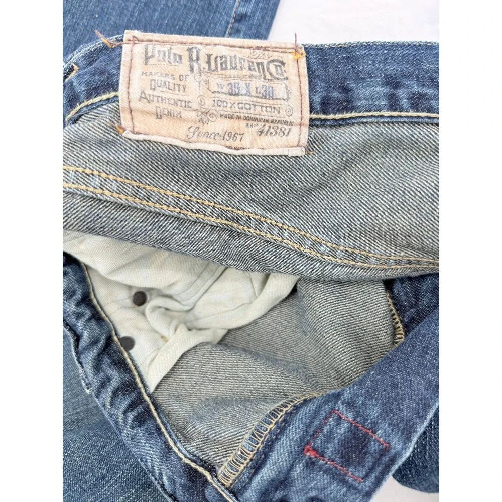 Polo Ralph Lauren Jeans Mens 36x29 Blue Excellent Straight Leg Denim